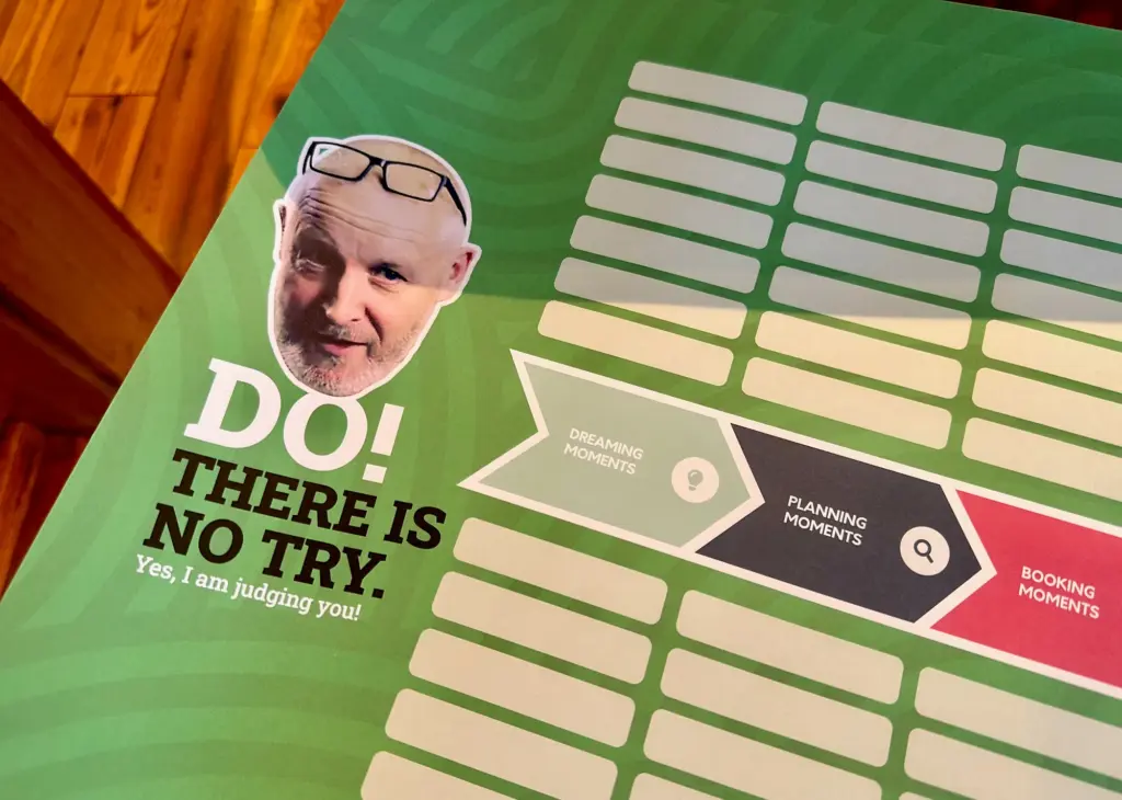 Close-up of the Huddle customer journey workbook